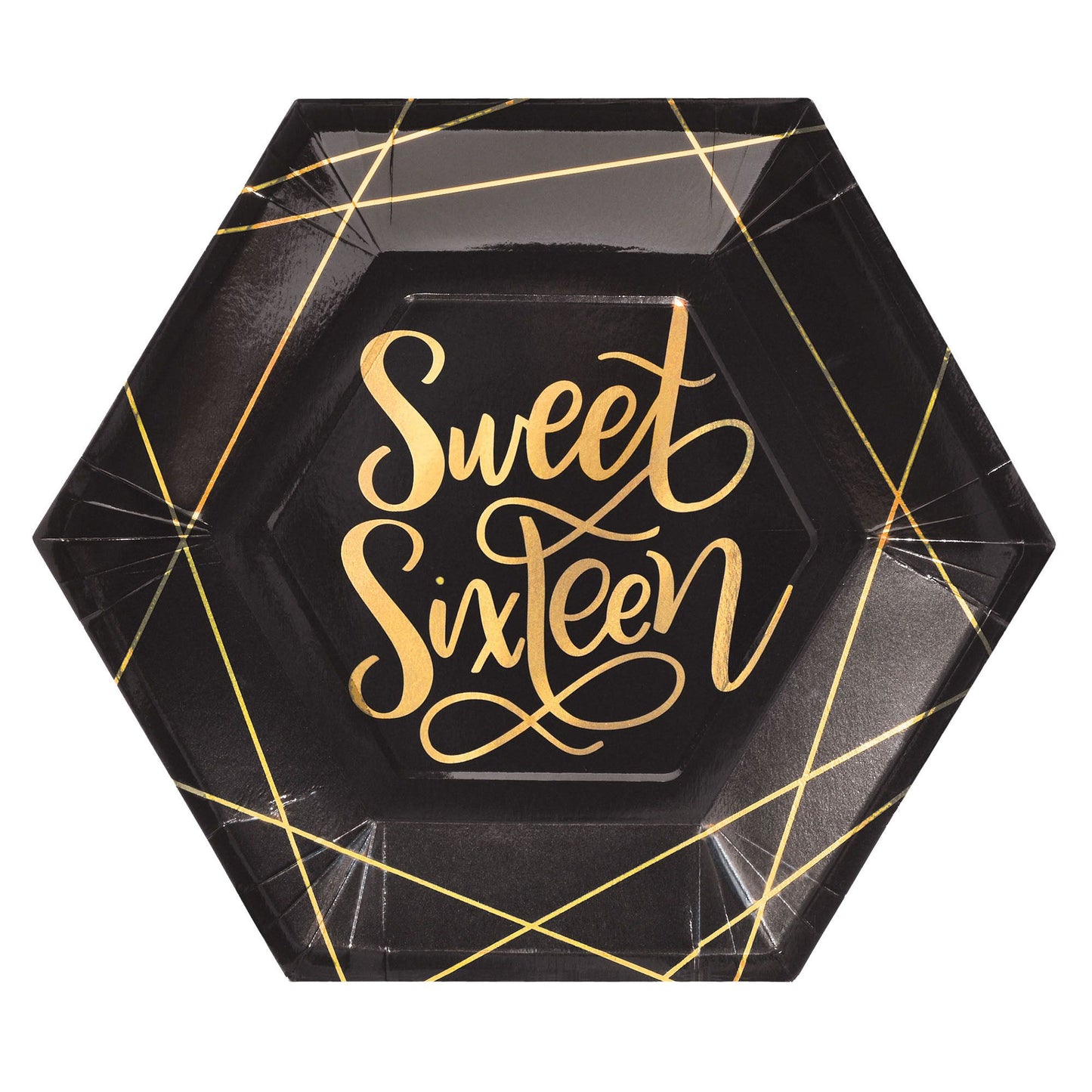 Elegant Sweet 16 Plates Hexagon