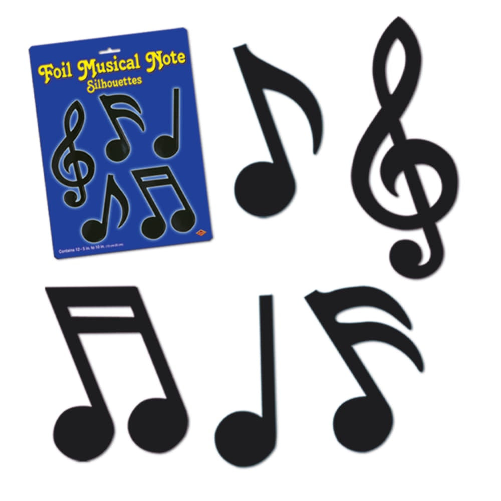 Foil Musical Notes Silhouettes - 12Pcs