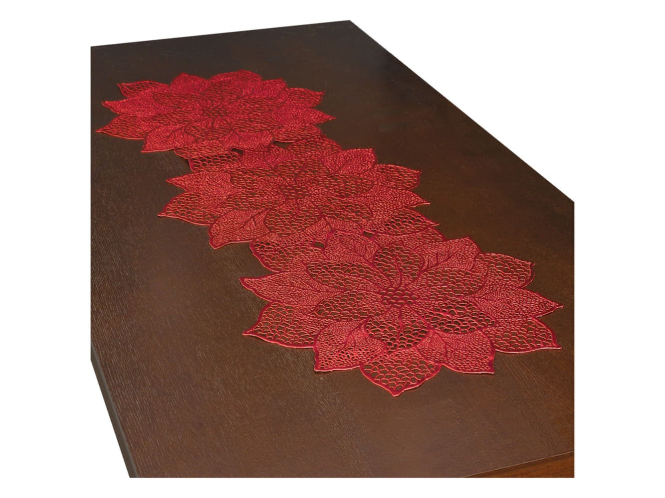 35" X 13 1/2" Poinsettia Table Runner