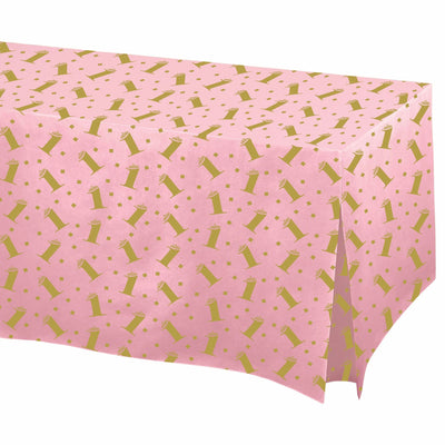 Premium 1St Birthday Table Cover-Pink