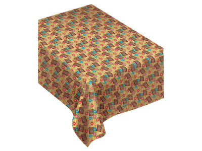 Tiki Time Oblong Flannel-Backed Vinyl Table Cover, 52" X 90"