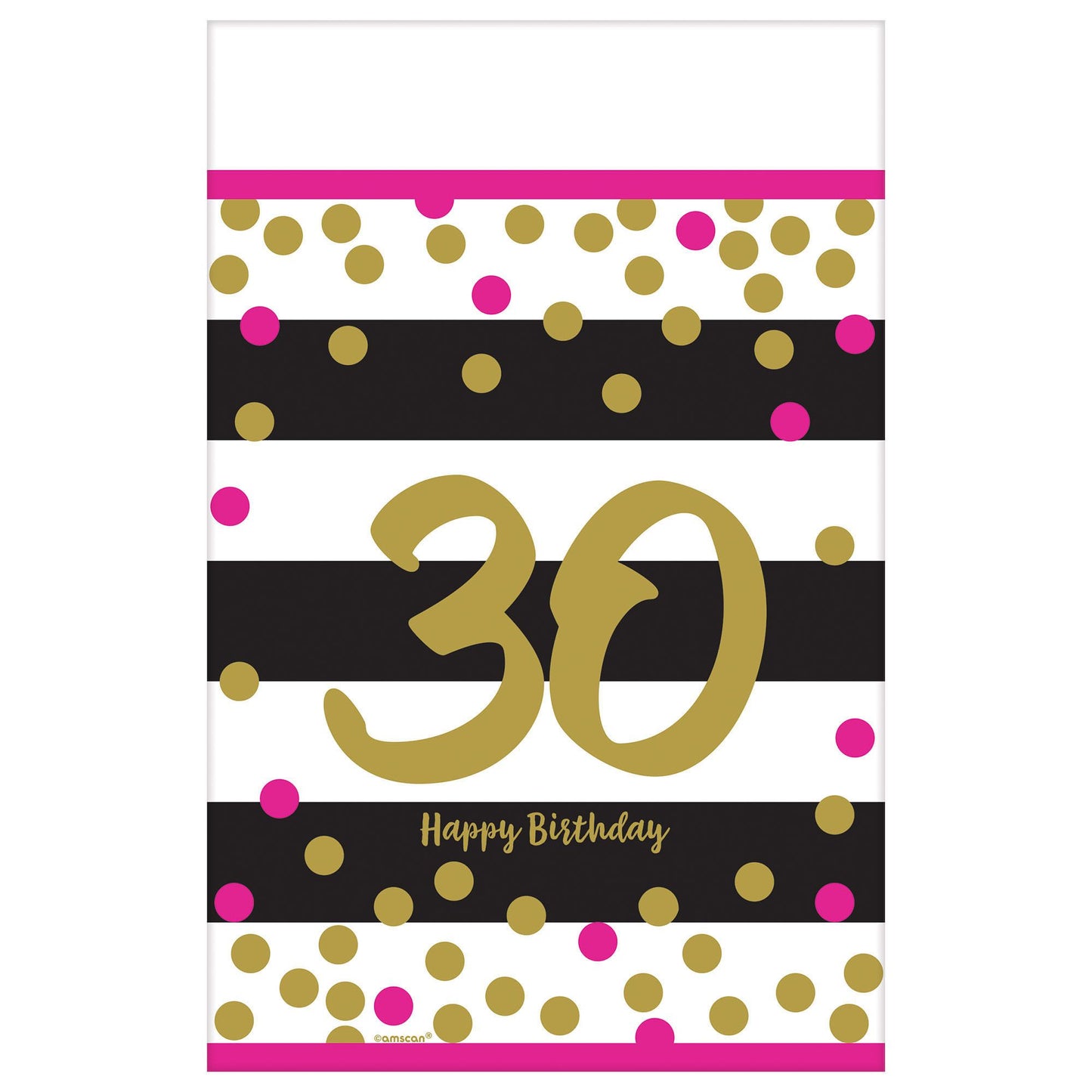Pink And Gold Milestone 30 Plastic Tablecover