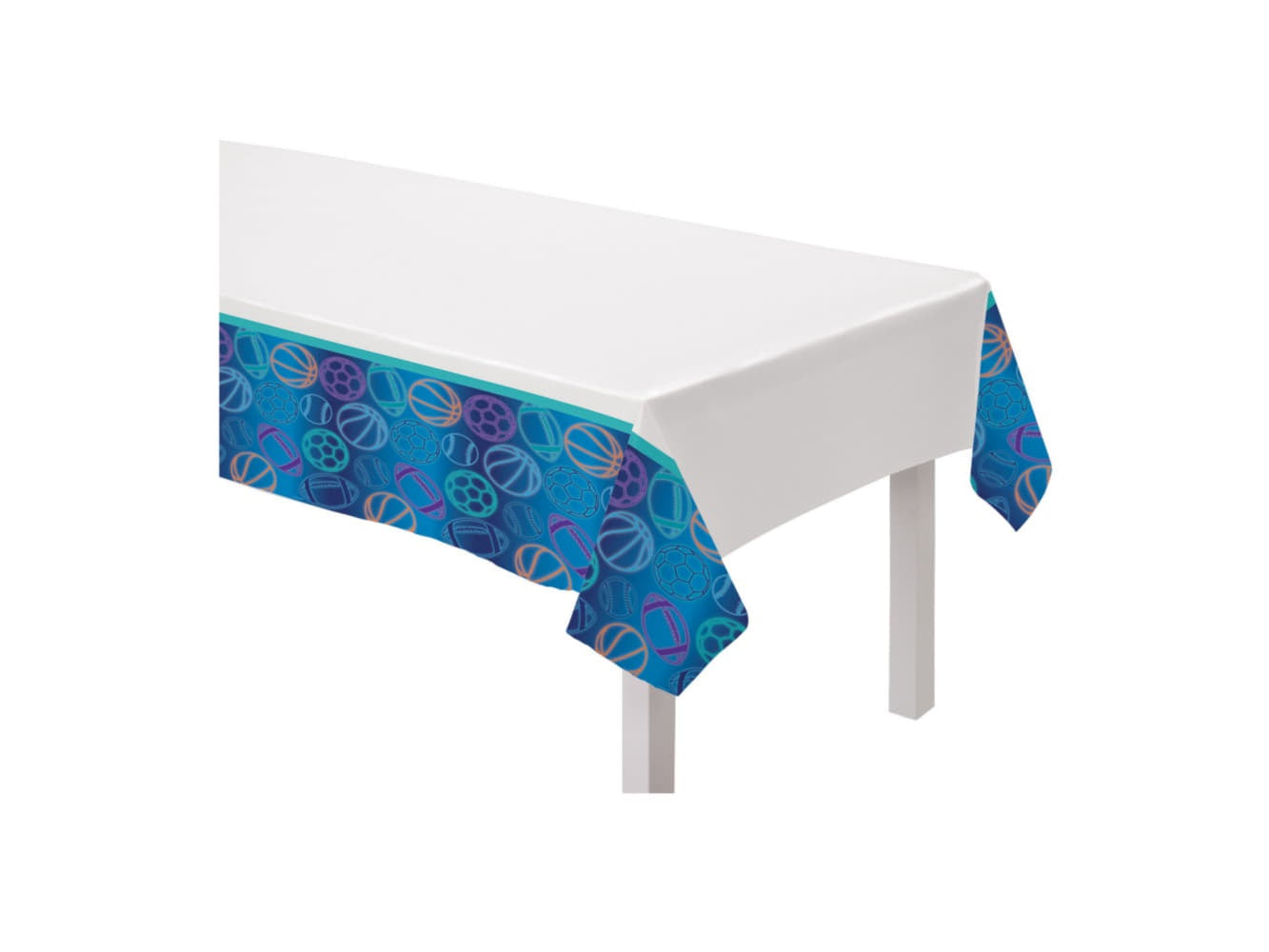 Birthday Baller Plastic Table Cover, 54" X 96"