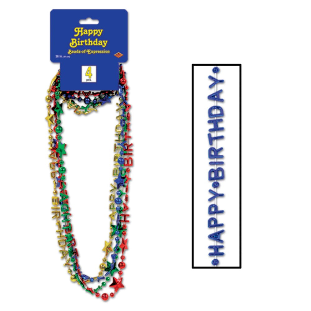 Happy Birthday Beads - 4Pk