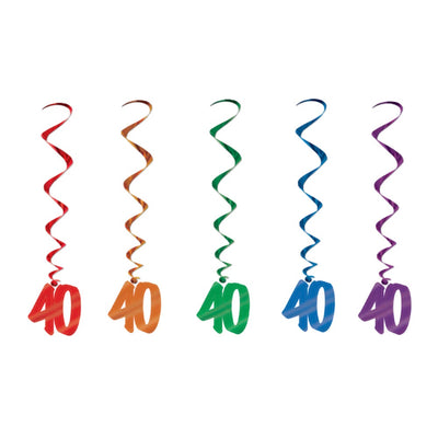 40 Birthday Whirls 5Pk