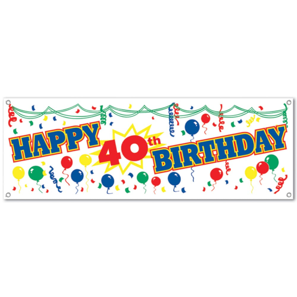 Happy 40Th Birthday Sign Banner/Disc