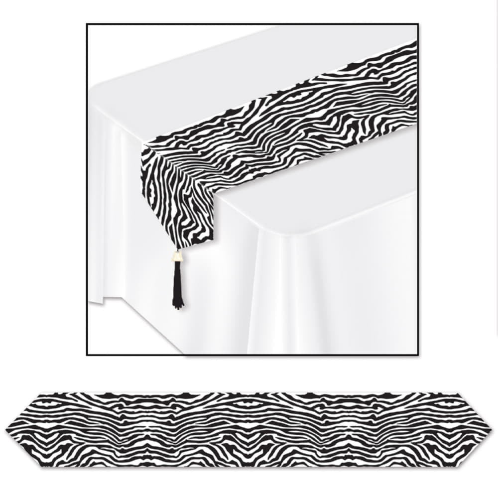Printed Zebra Print Table Runner/Disc
