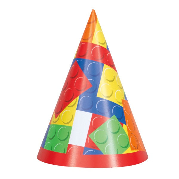 Building Blocks Birthday Party Hats - 8Ct