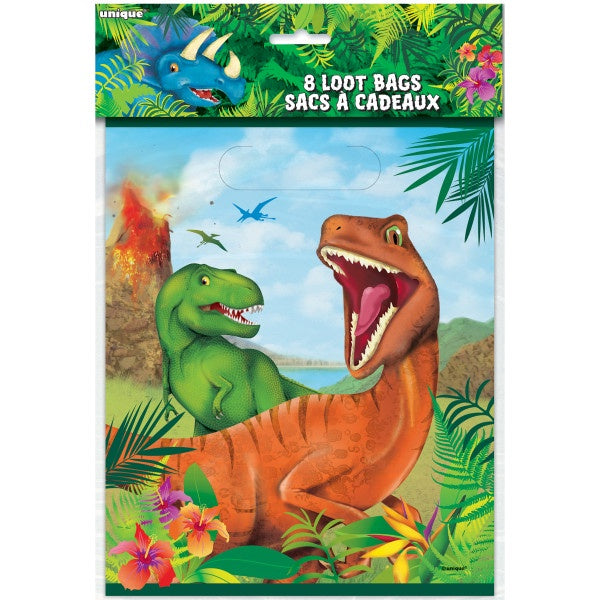 Dinosaur Loot Bags, 8/Pk