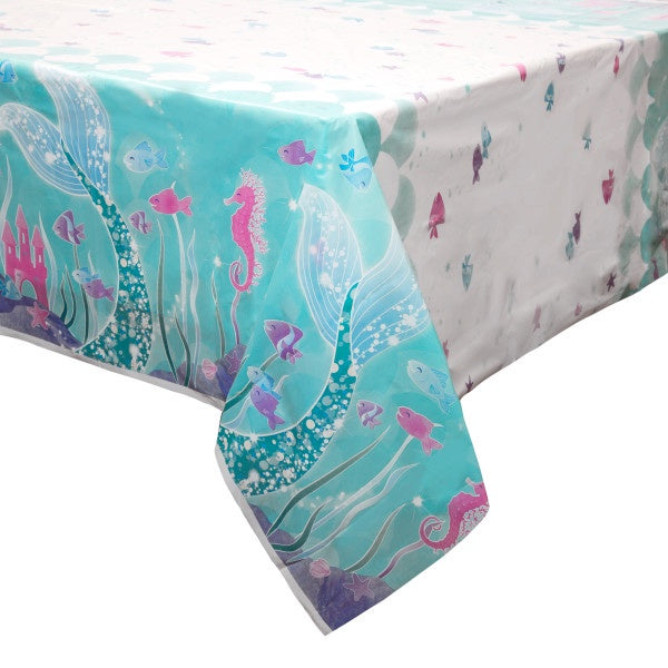 Mermaid Rectangular Plastic Table Cover, 54"X84"