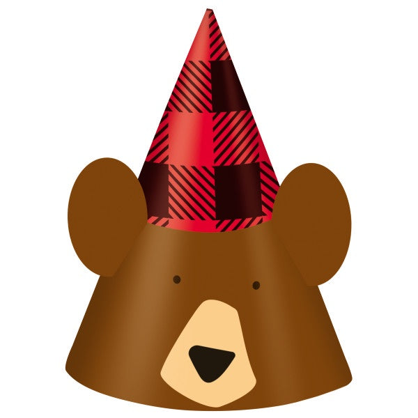 Bear Plaid Lumberjack Party Hats