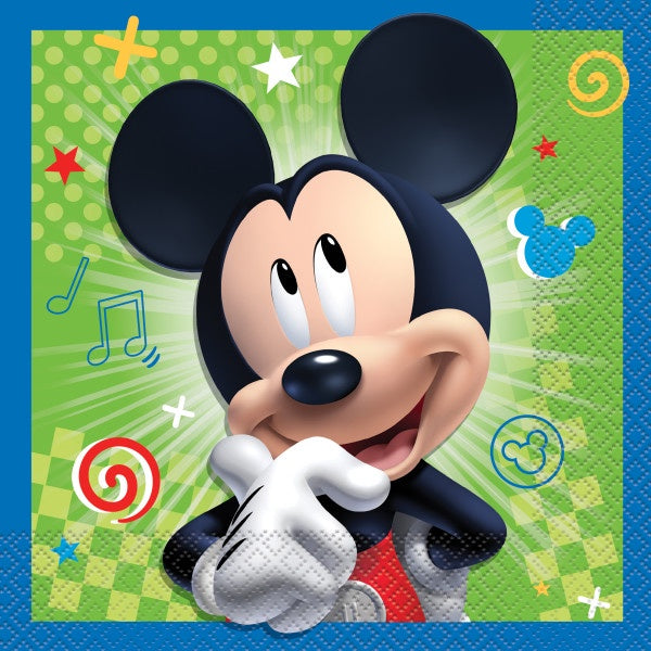 Mickey Roadster Lunch Napkin-6.5" X 6.5", 16Ct