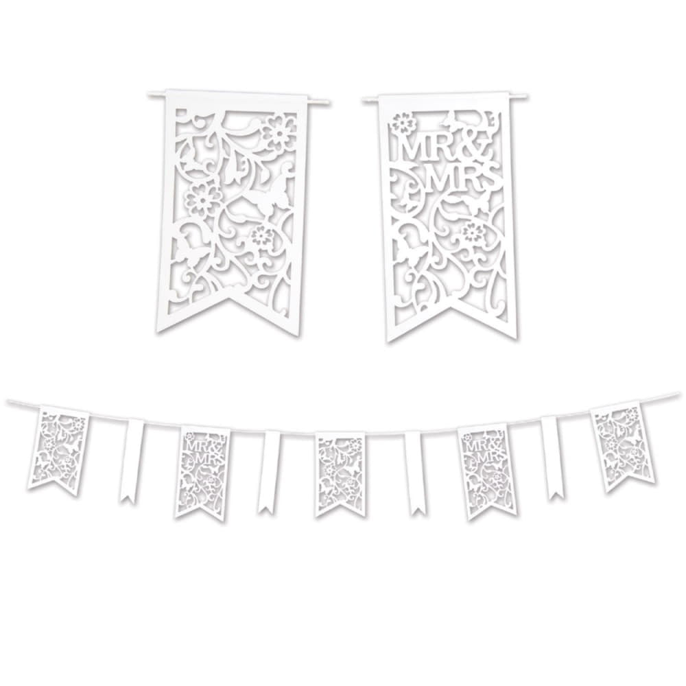 Die - Cut Mr & Mrs Pennant Banner