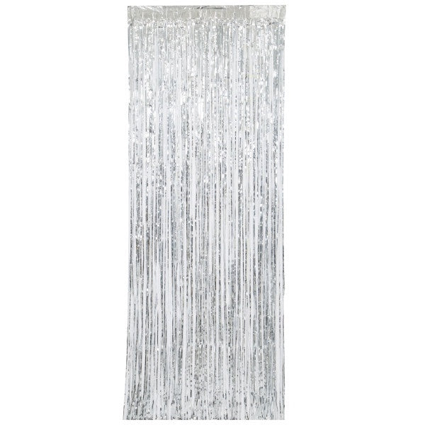 Silver Fringe Door Curtain, 3 X 8 Ft