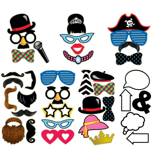 All Occasion Photo Booth Props- 60Ct