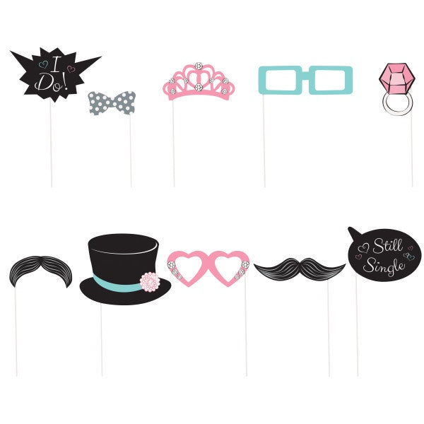 Wedding Photo Booth Props, 10Ct