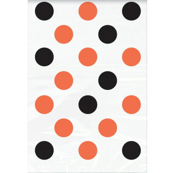 Orange & Black Dots Treat Bags, 4"X6", 50Ct