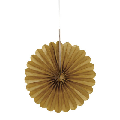 6" Decorative Paper Fans, 3Ct - Gold