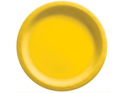 6 3/4" Round Paper Plates-Sunshine Yellow