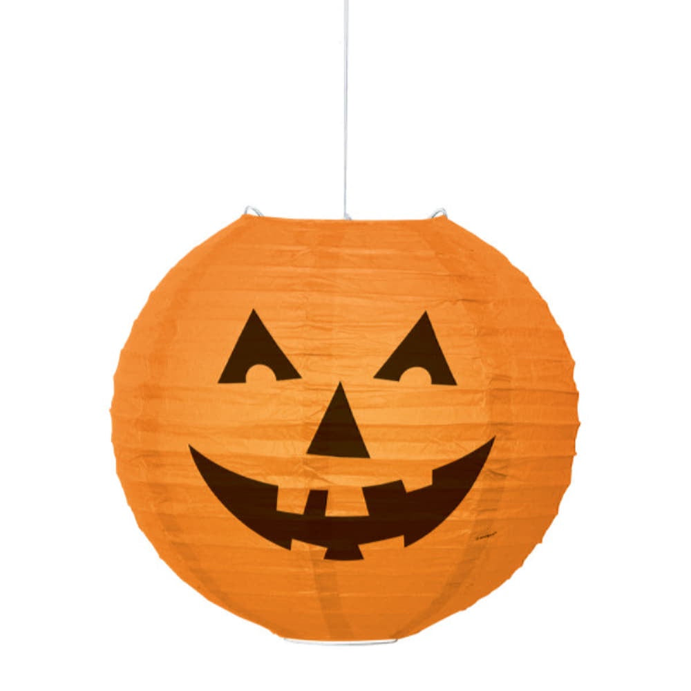 Round Pumpkin Paper Lantern - 10"H