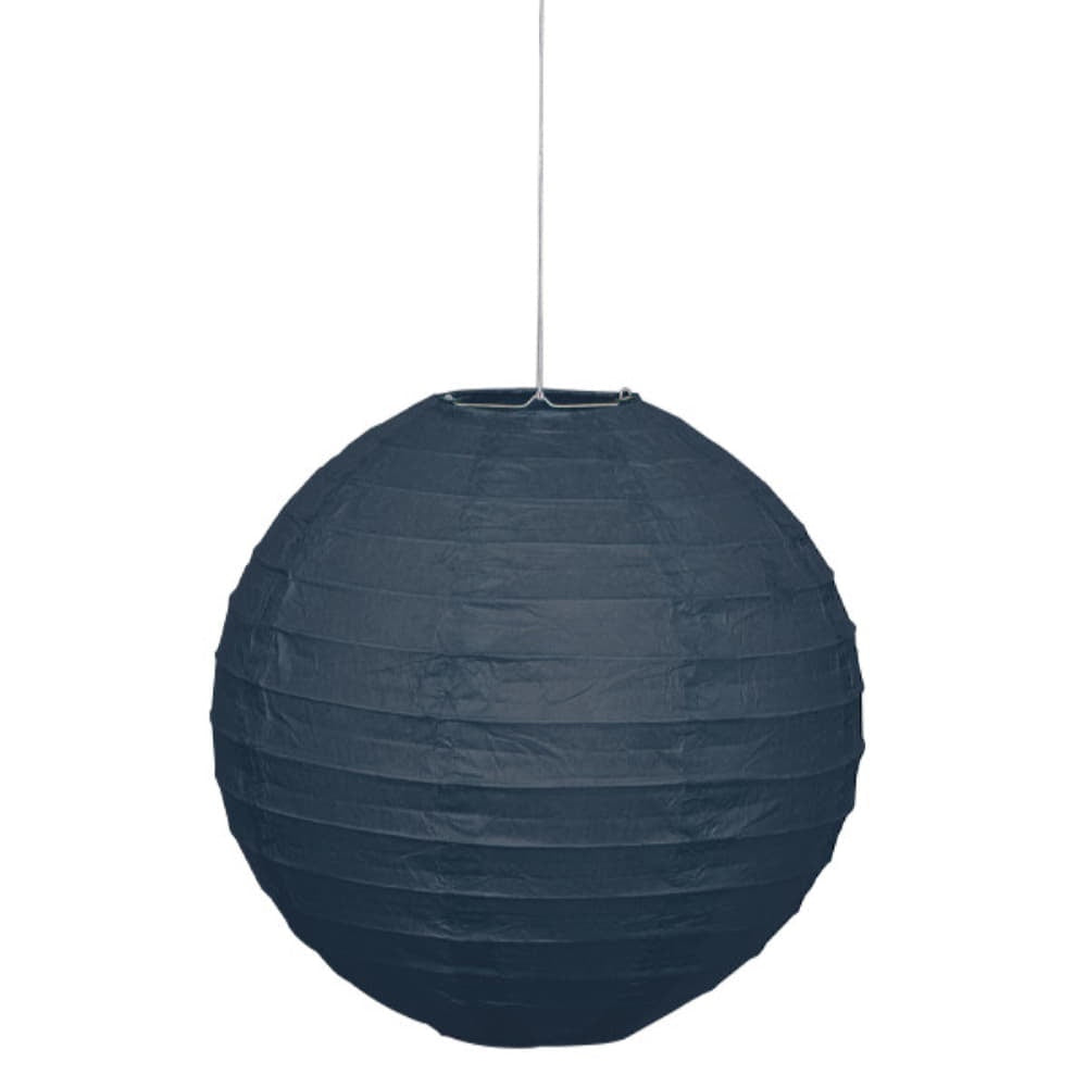 Black Solid 10" Round Lantern