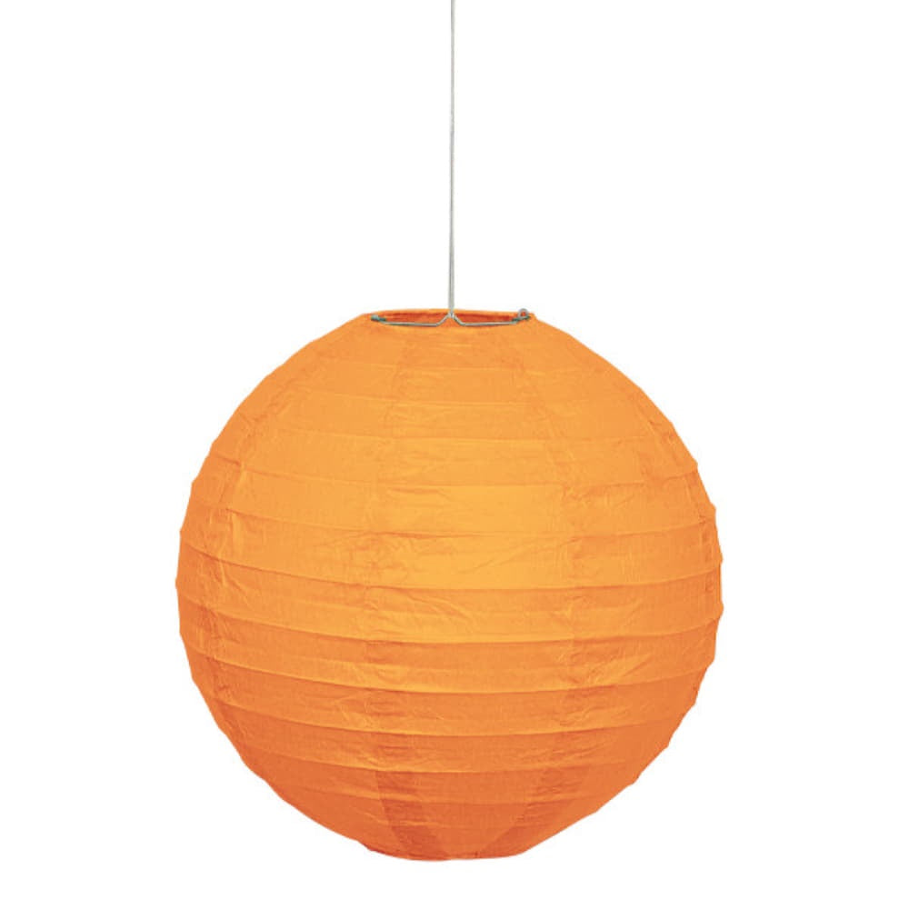 Orange Solid 10" Round Lantern