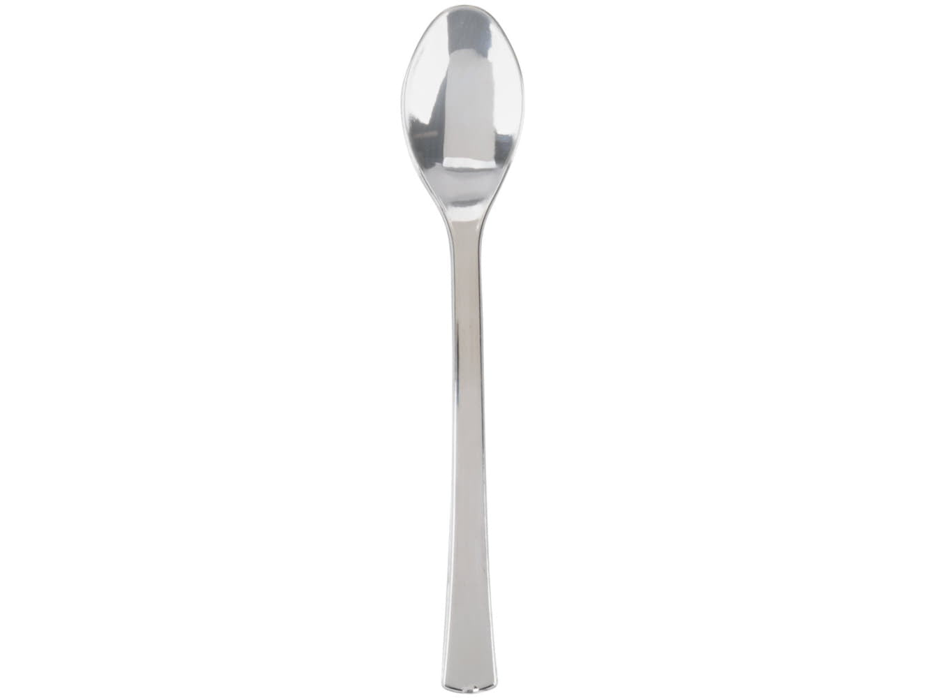 4" Tiny Tasters Silver Plastic Tasting Spoon-48PCS