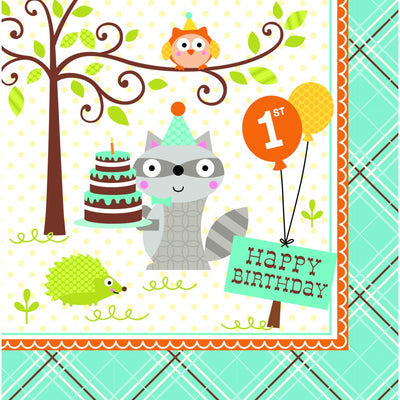 1st Happi Woodland Boy Lunch Napkins
