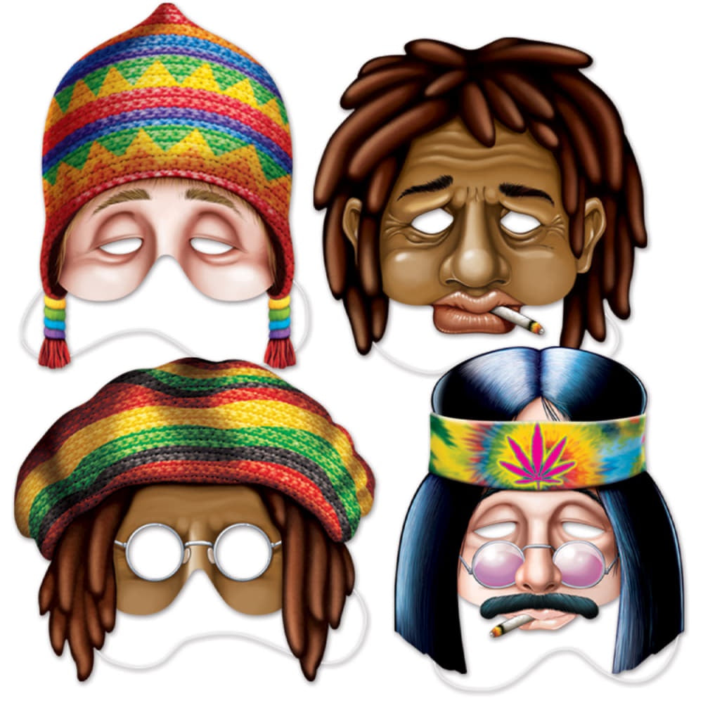 Hippie Masks - 4Pk