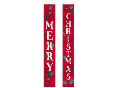 8'X 13 1/2" Merry Christmas Hanging Flags