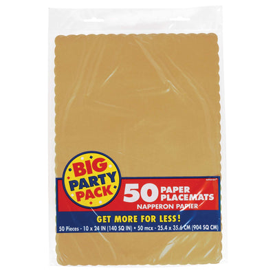 Placemats 50Ct Gold Bpp/Disc