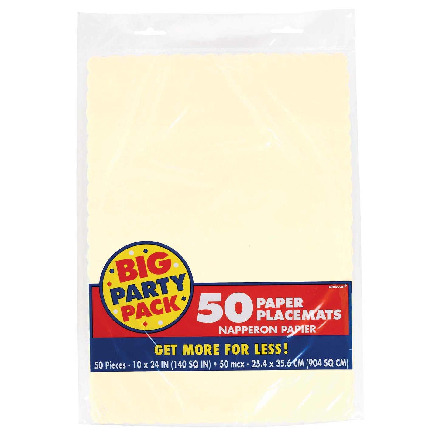 Placemats 50Ct Vanilla Creme/Disc