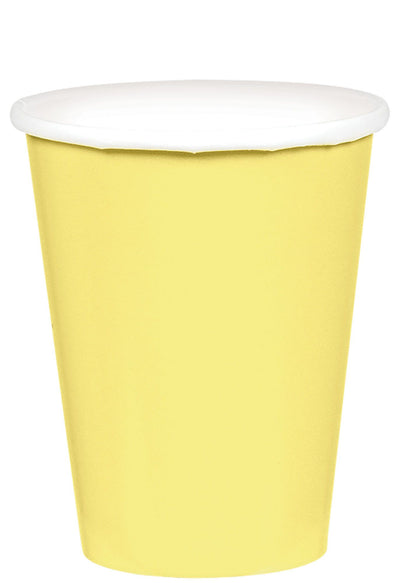 9 oz Paper Cups – Light Yellow / Disc