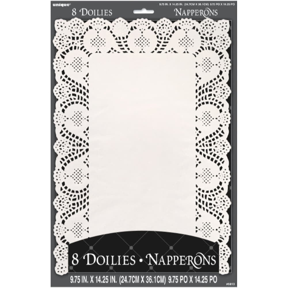 Rectangle 9.75" X 14.25" Placemat Doilies - 8Ct