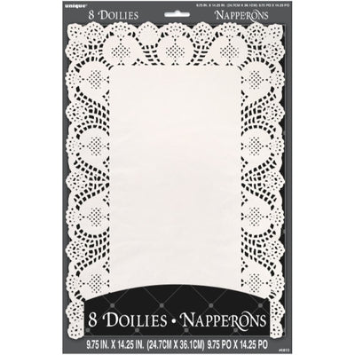 Rectangle 9.75" X 14.25" Placemat Doilies - 8Ct