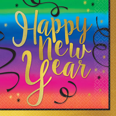 Colorful New Year Bev Napkins