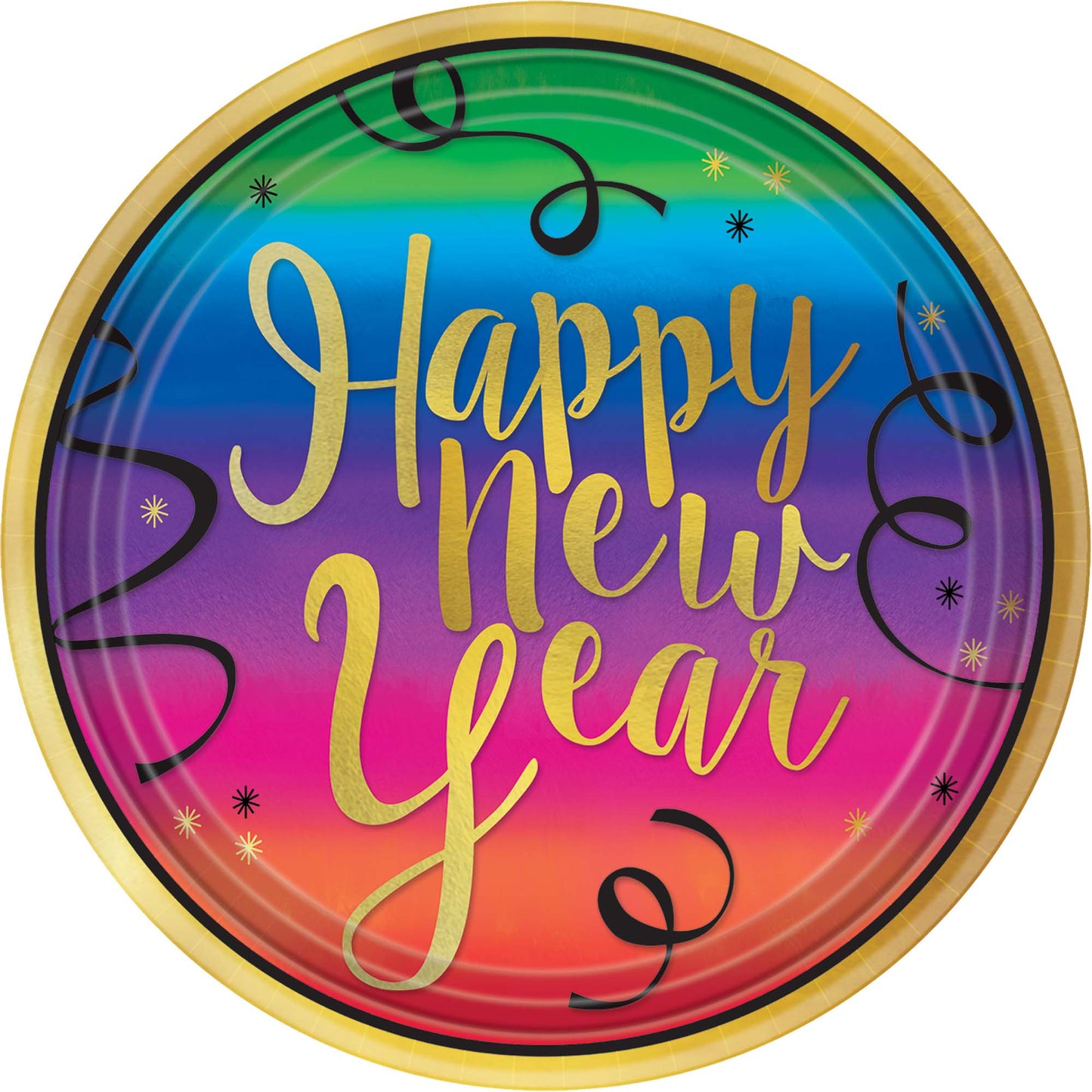 Happy New Years Plates Value Pk