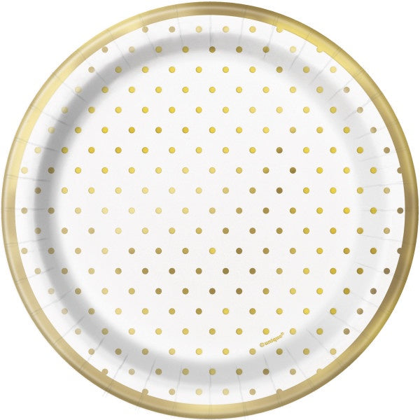 Gold Foil Dots 7" Plates