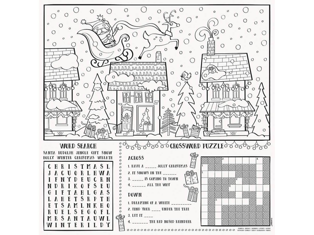 Santa Colouring Placemats, 8Ct