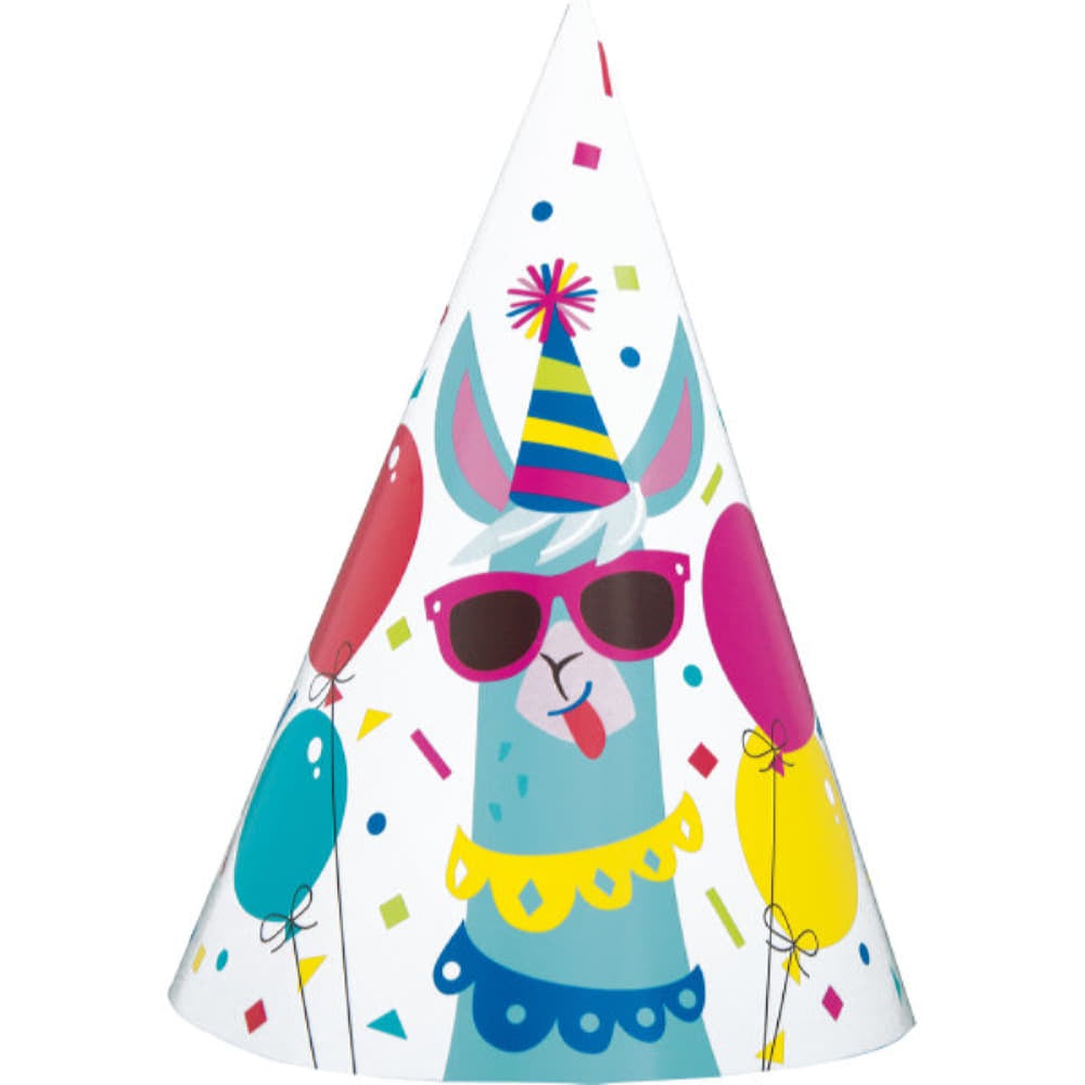 Llama Birthday Party Hats, 8Ct