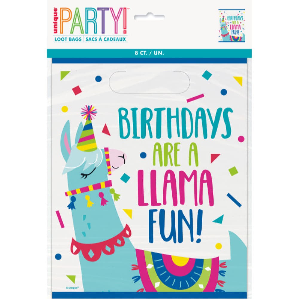 Llama Birthday Loot Bags, 8Ct