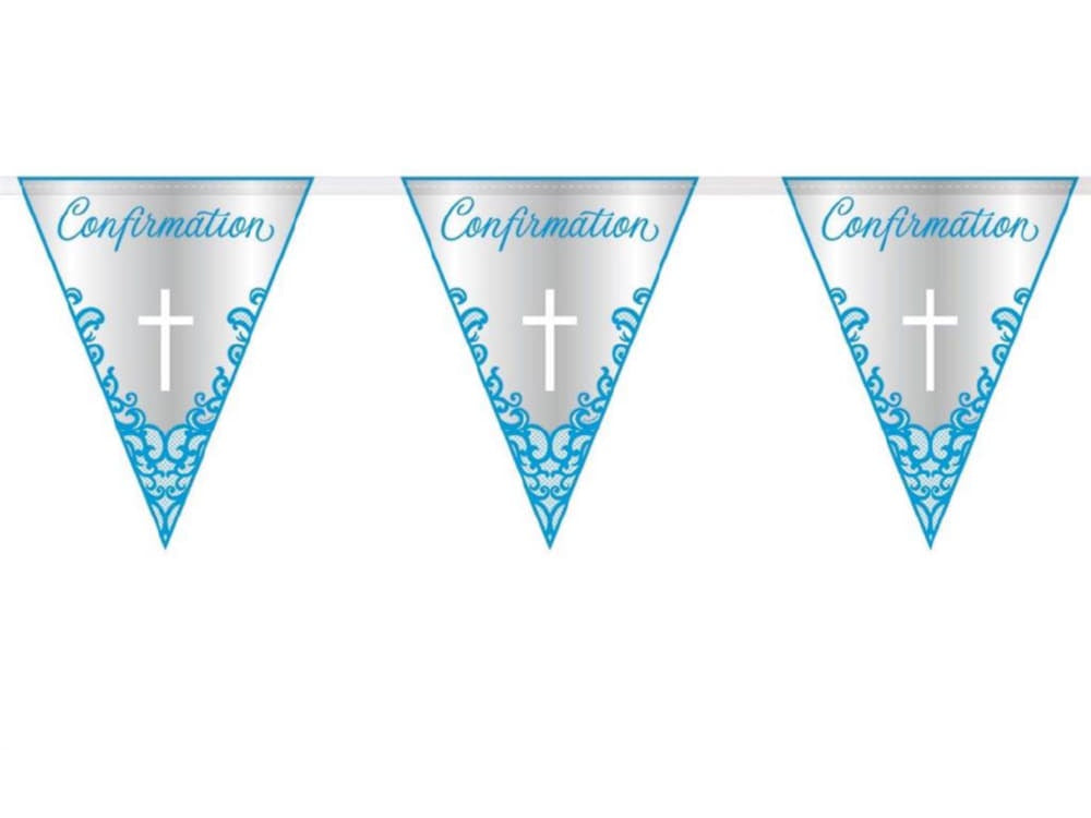 Blue Cross Confirmation Flag Banner, 9Ft