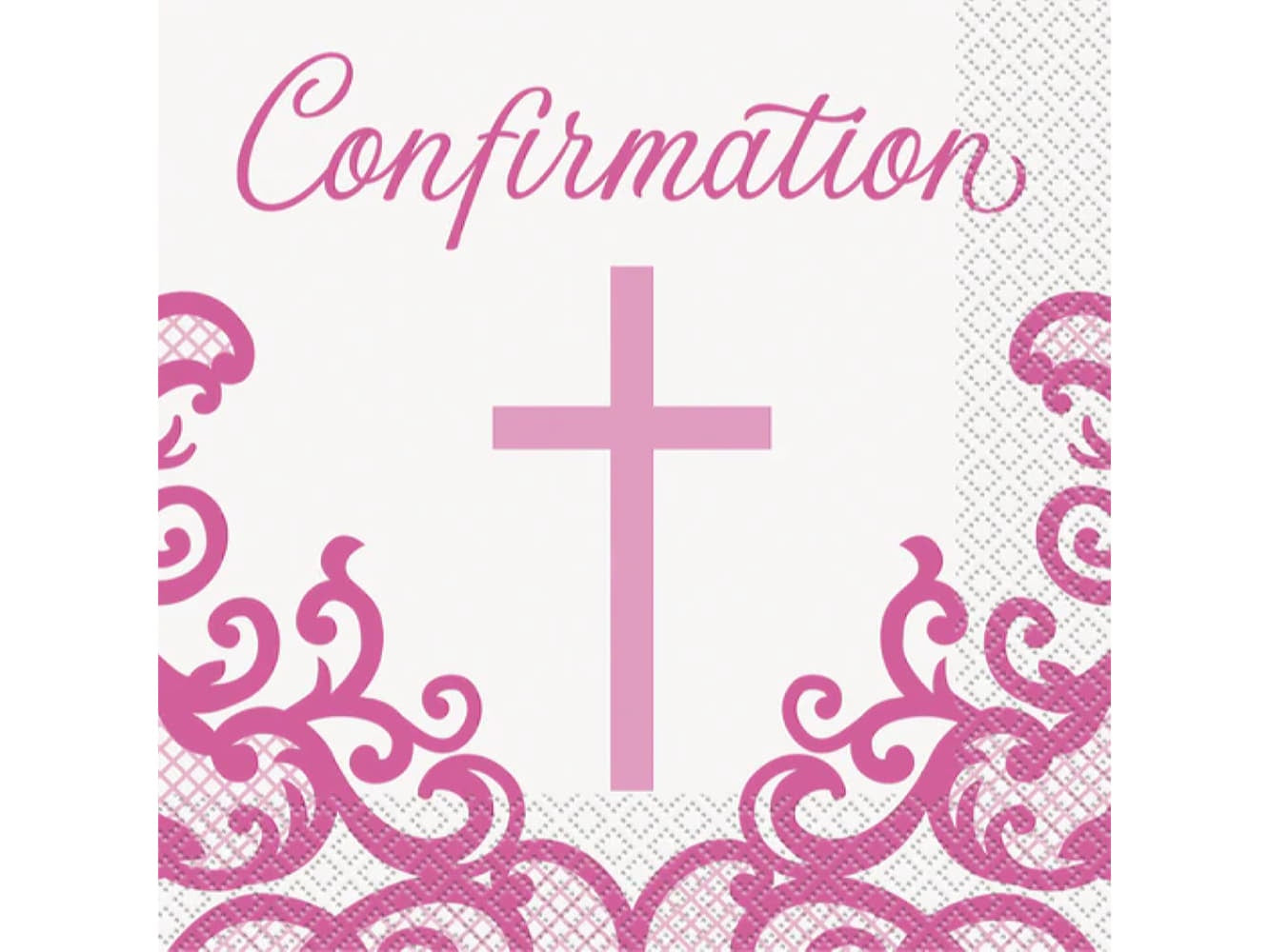 Fancy Pink Confirmation Lunch Napkins, 16Ct