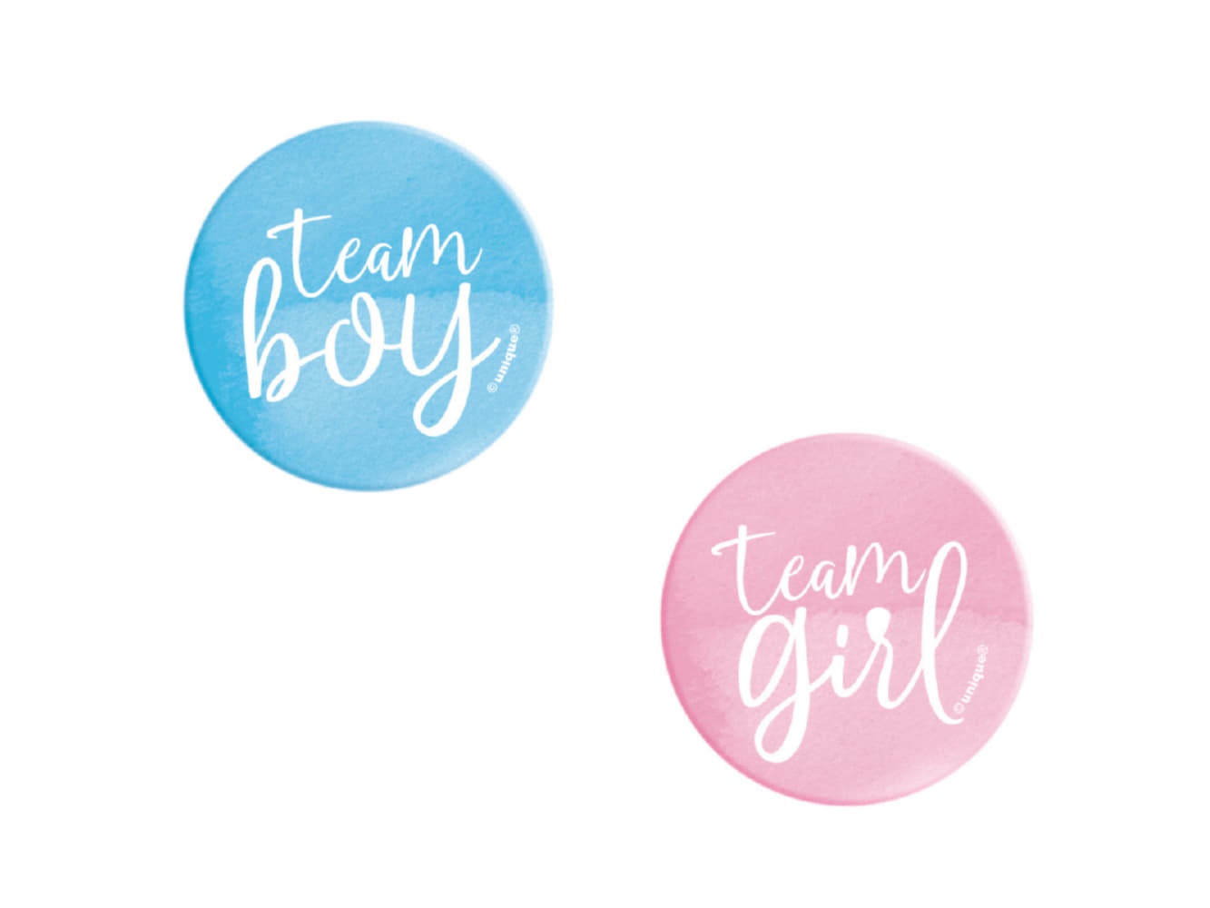 Team Boy Or Girl Gender Reveal Buttons 10Pk