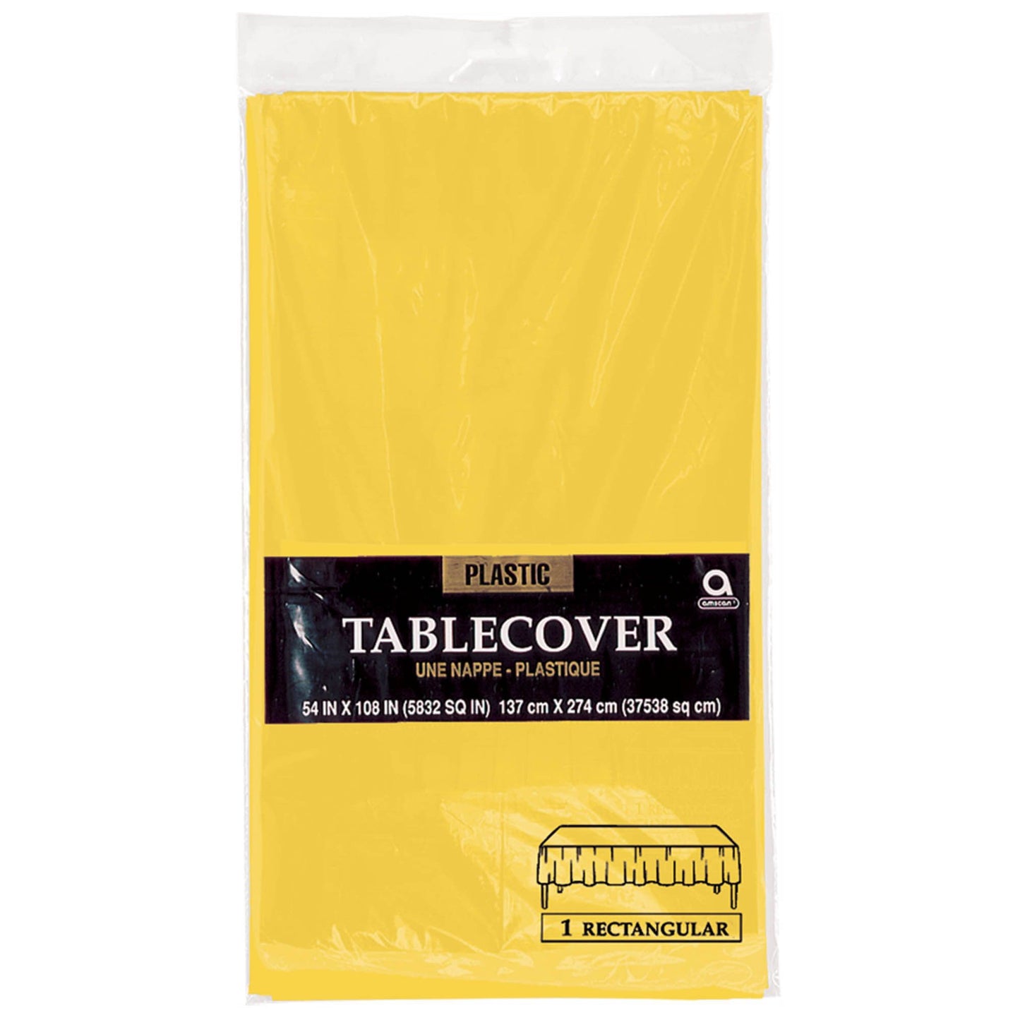 Plastic Rectangular Tablecover - Yellow Sunshine