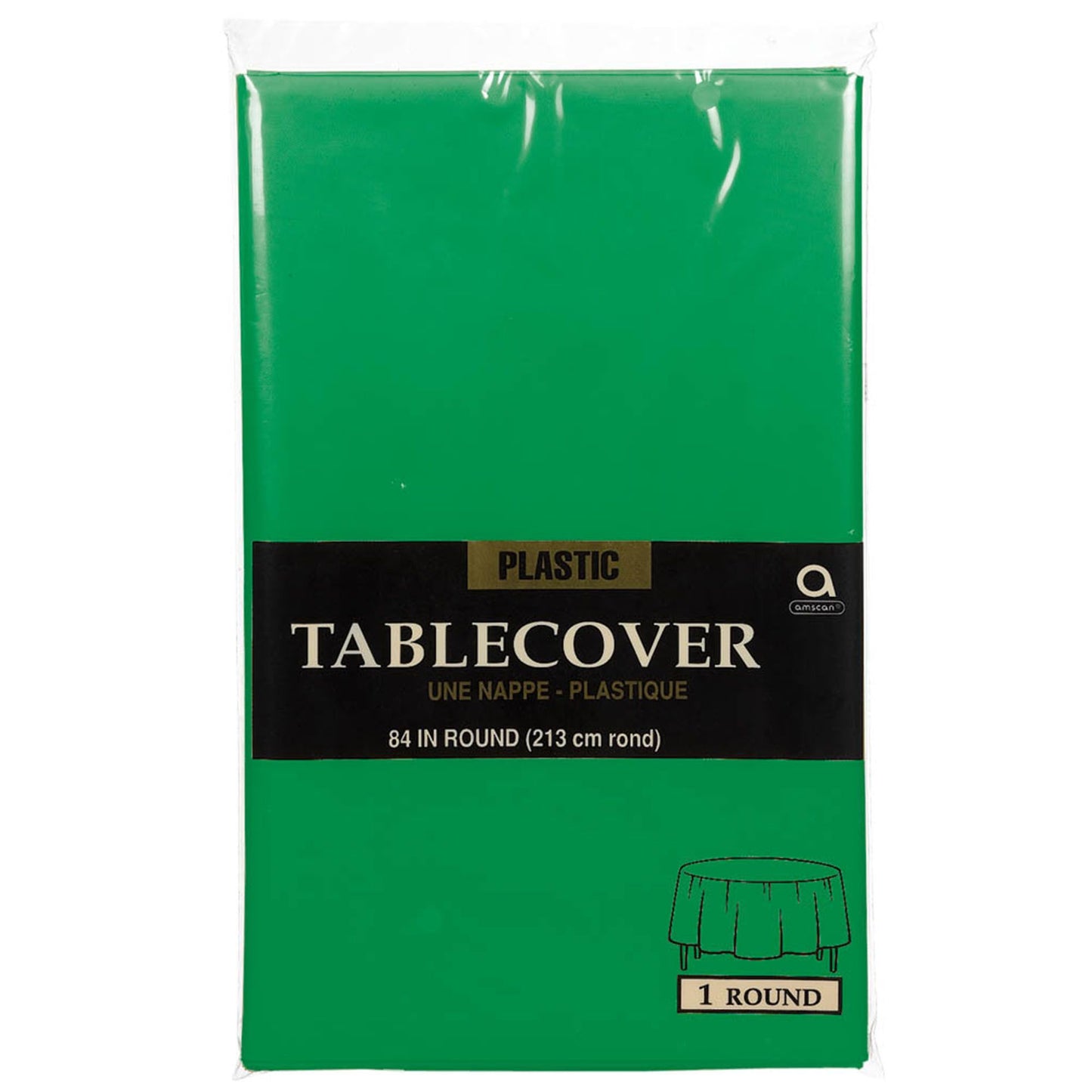 Plastic Round Tablecover - Festive Green