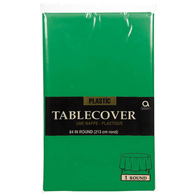 Plastic Round Tablecover - Festive Green