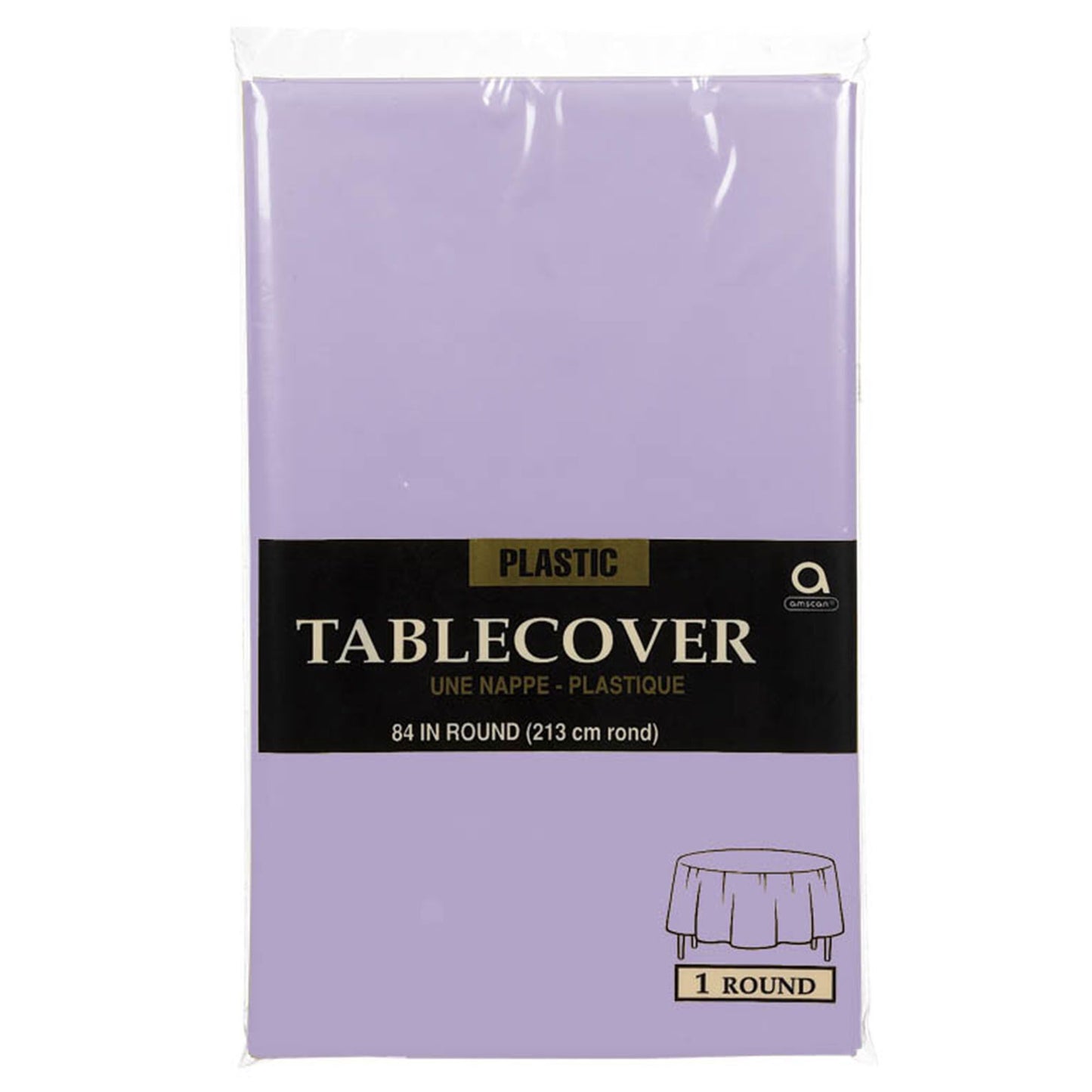 Plastic Round Tablecover - Lavender