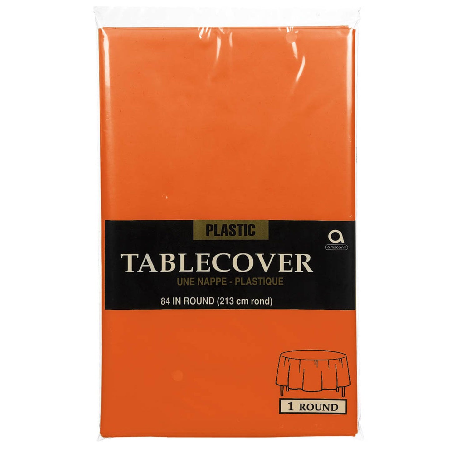 Plastic Round Tablecover - Orange Peel