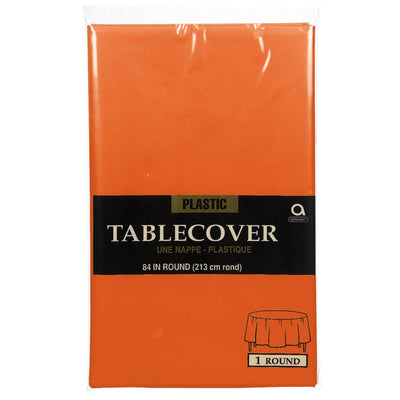 Plastic Round Tablecover - Orange Peel